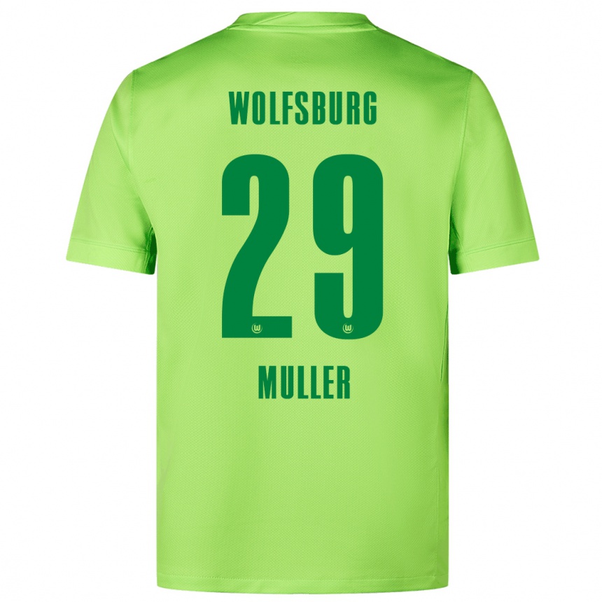 Kids Football Marius Müller #29 Fluorescent Green Home Jersey 2024/25 T-Shirt Uk