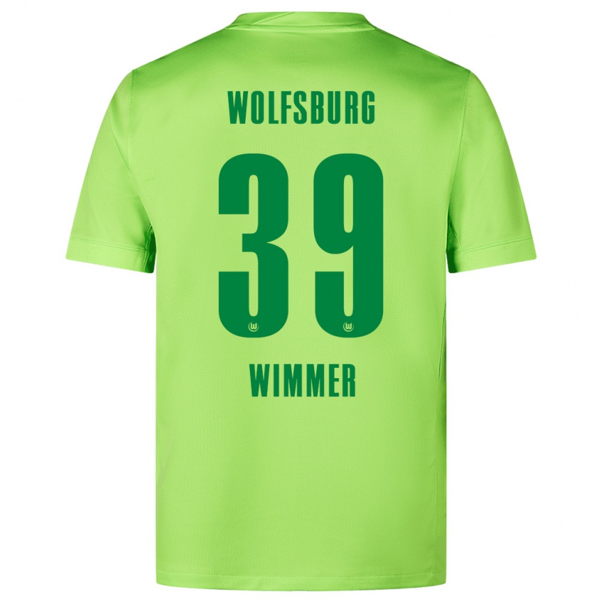 Kids Football Patrick Wimmer #39 Fluorescent Green Home Jersey 2024/25 T-Shirt Uk