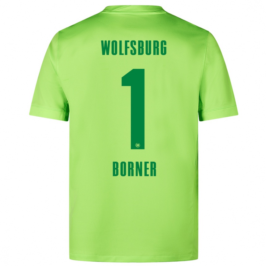 Kids Football Benedikt Börner #1 Fluorescent Green Home Jersey 2024/25 T-Shirt Uk