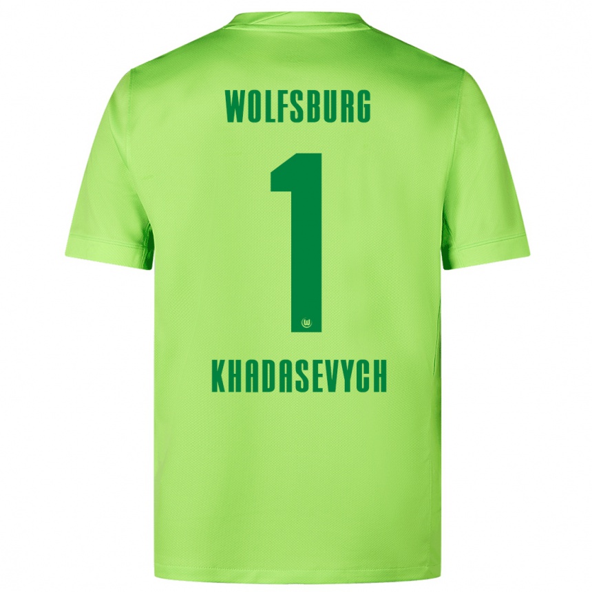 Kids Football Kyrylo Khadasevych #1 Fluorescent Green Home Jersey 2024/25 T-Shirt Uk