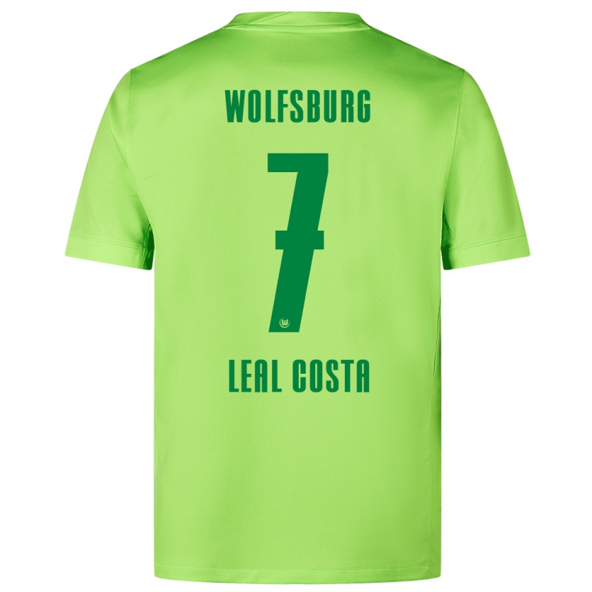 Kids Football David Leal Costa #7 Fluorescent Green Home Jersey 2024/25 T-Shirt Uk