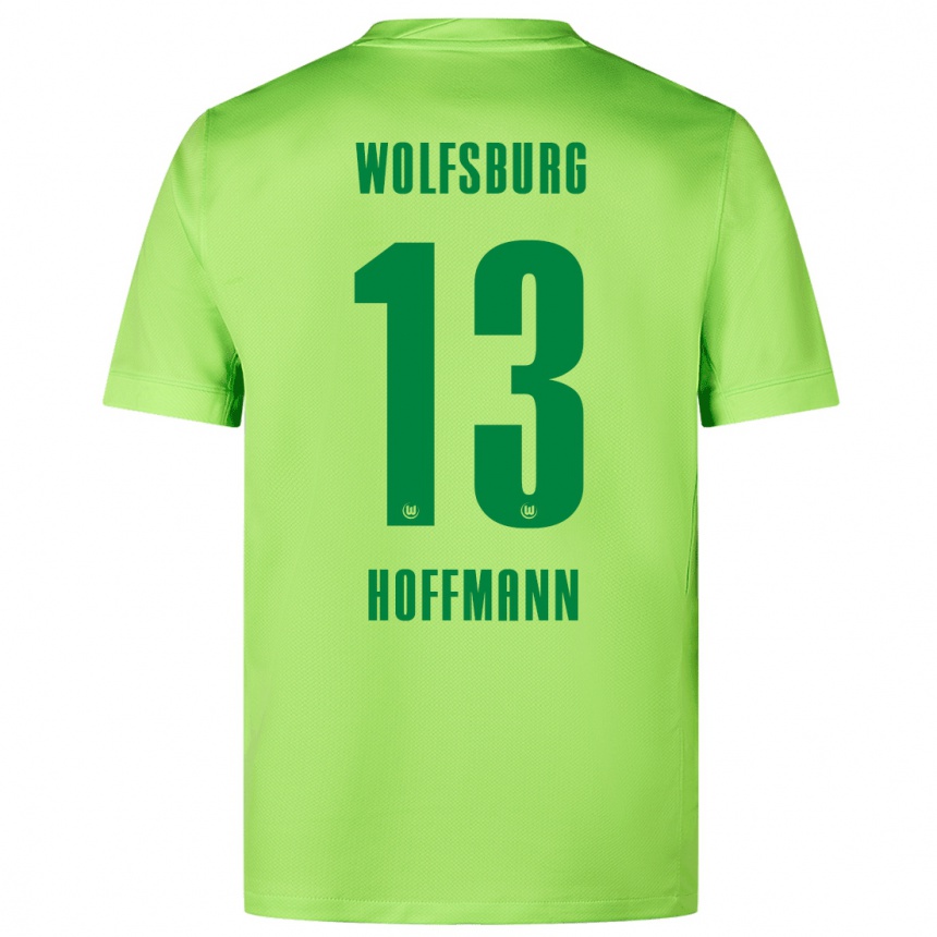 Kids Football Nils Hoffmann #13 Fluorescent Green Home Jersey 2024/25 T-Shirt Uk