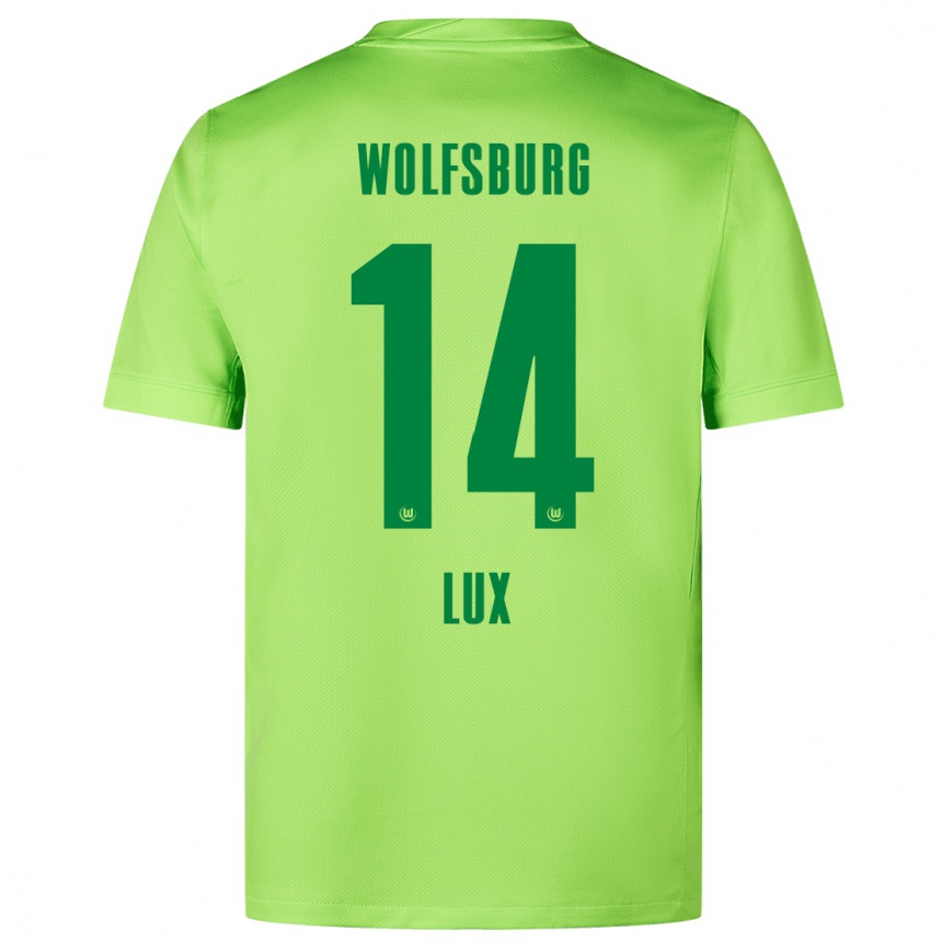 Kids Football Finn-Marco Lux #14 Fluorescent Green Home Jersey 2024/25 T-Shirt Uk