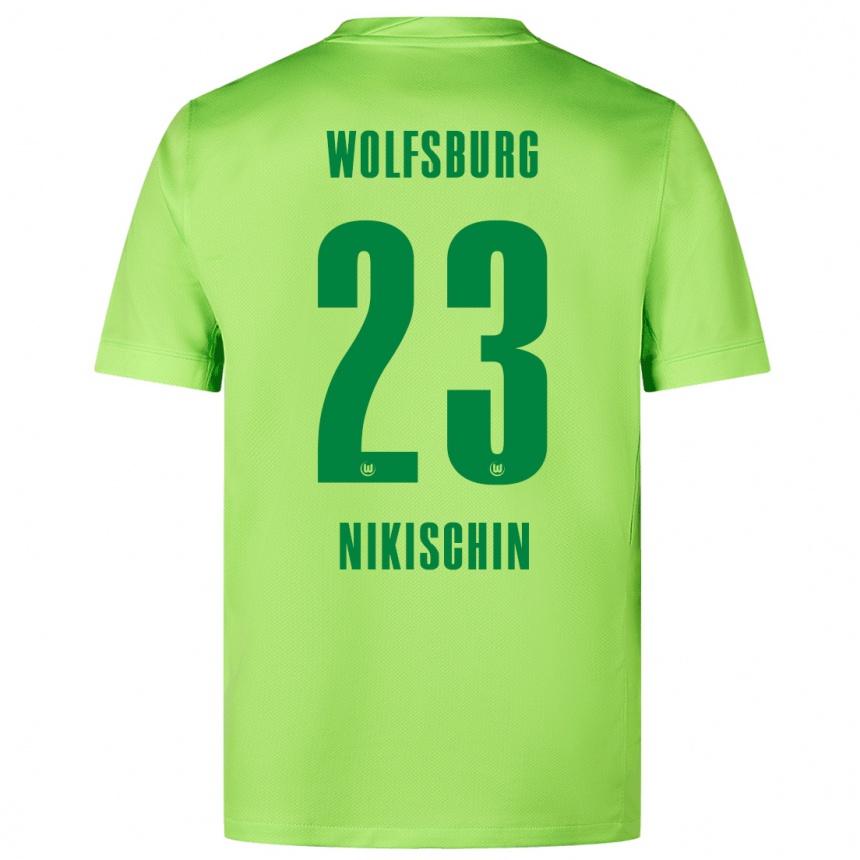 Kids Football Adrian Nikischin #23 Fluorescent Green Home Jersey 2024/25 T-Shirt Uk