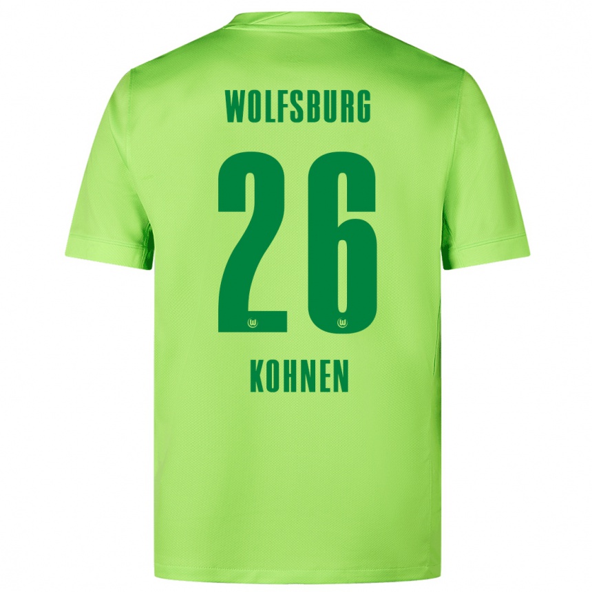 Kids Football Ben Kohnen #26 Fluorescent Green Home Jersey 2024/25 T-Shirt Uk