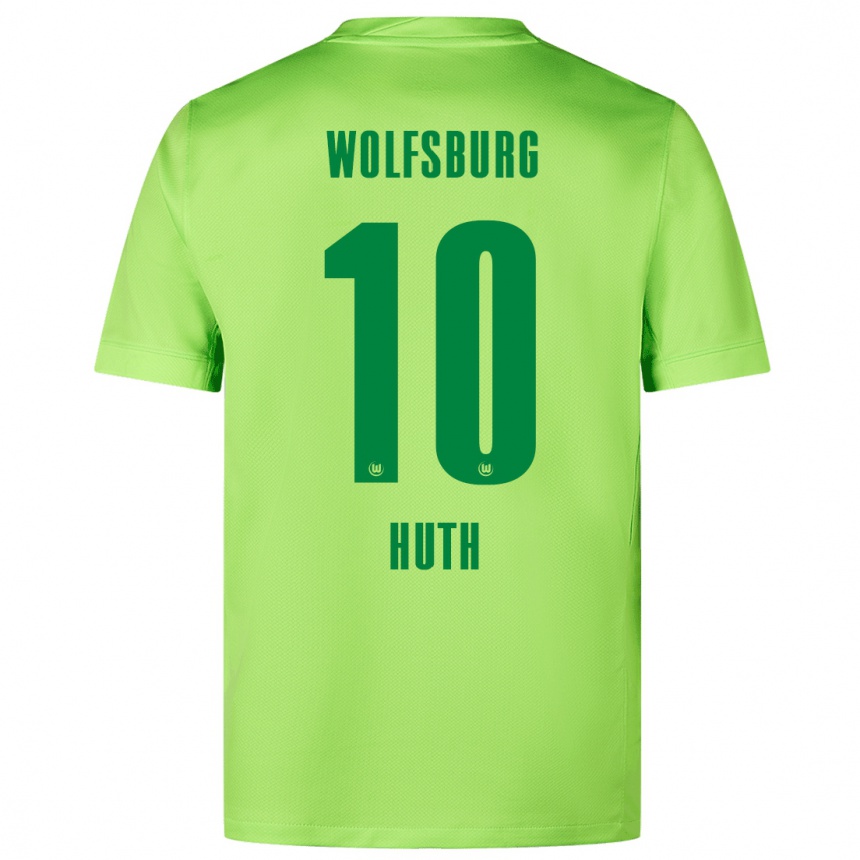 Kids Football Svenja Huth #10 Fluorescent Green Home Jersey 2024/25 T-Shirt Uk