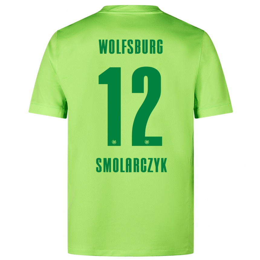 Kids Football Nelly Smolarczyk #12 Fluorescent Green Home Jersey 2024/25 T-Shirt Uk