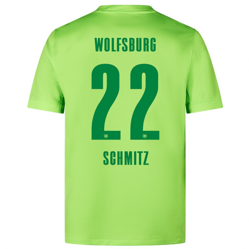 Kids Football Lisa Schmitz #22 Fluorescent Green Home Jersey 2024/25 T-Shirt Uk