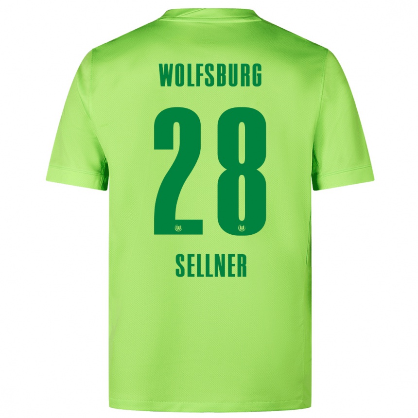 Kids Football Tabea Sellner #28 Fluorescent Green Home Jersey 2024/25 T-Shirt Uk