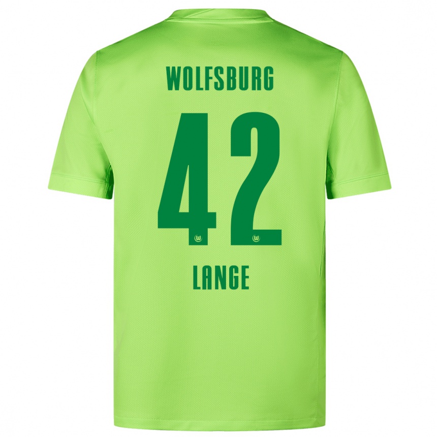 Kids Football Felix Lange #42 Fluorescent Green Home Jersey 2024/25 T-Shirt Uk