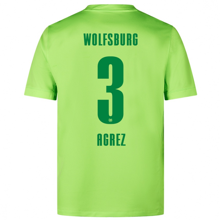 Kids Football Sara Agrež #3 Fluorescent Green Home Jersey 2024/25 T-Shirt Uk