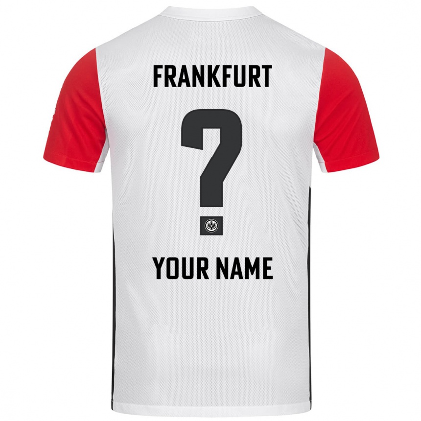 Kids Football Your Name #0 White Red Home Jersey 2024/25 T-Shirt Uk