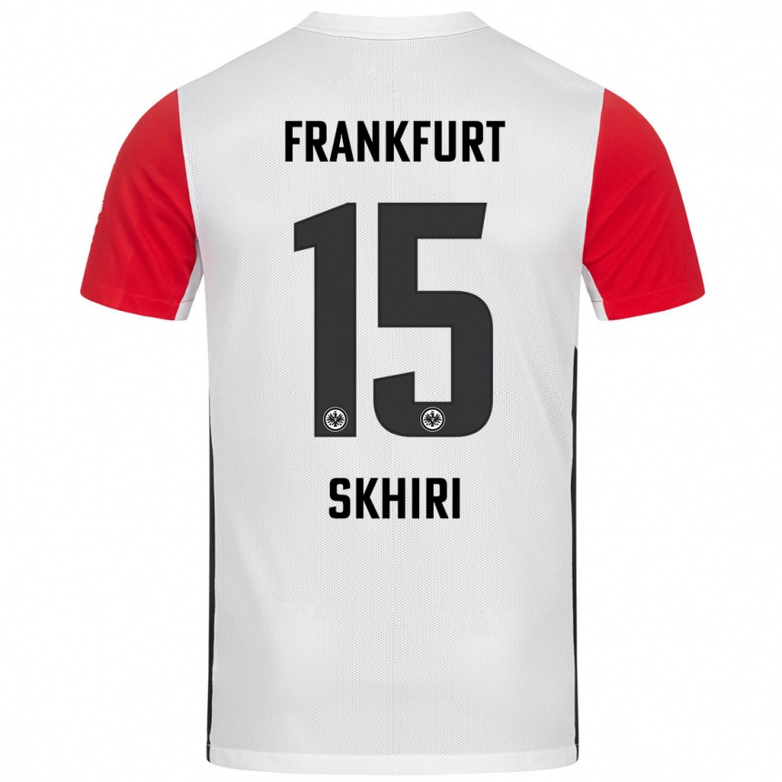 Kids Football Ellyes Skhiri #15 White Red Home Jersey 2024/25 T-Shirt Uk