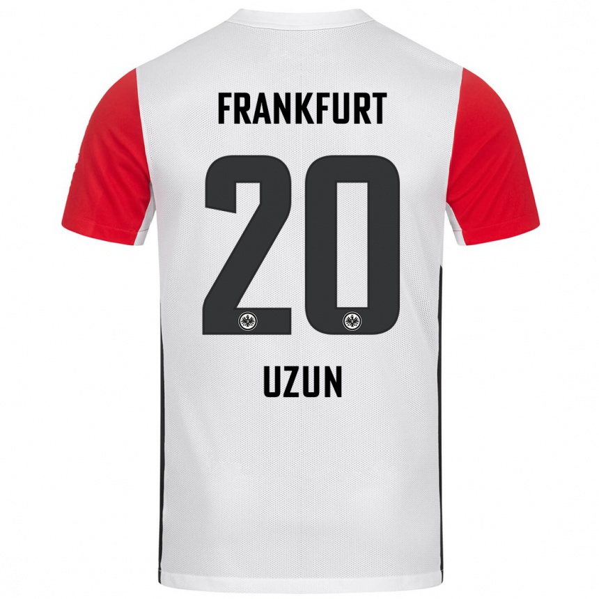 Kids Football Can Uzun #20 White Red Home Jersey 2024/25 T-Shirt Uk