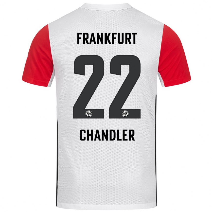 Kids Football Timothy Chandler #22 White Red Home Jersey 2024/25 T-Shirt Uk