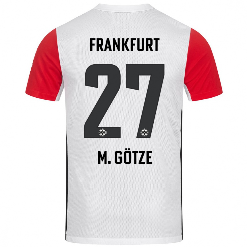 Kids Football Mario Götze #27 White Red Home Jersey 2024/25 T-Shirt Uk