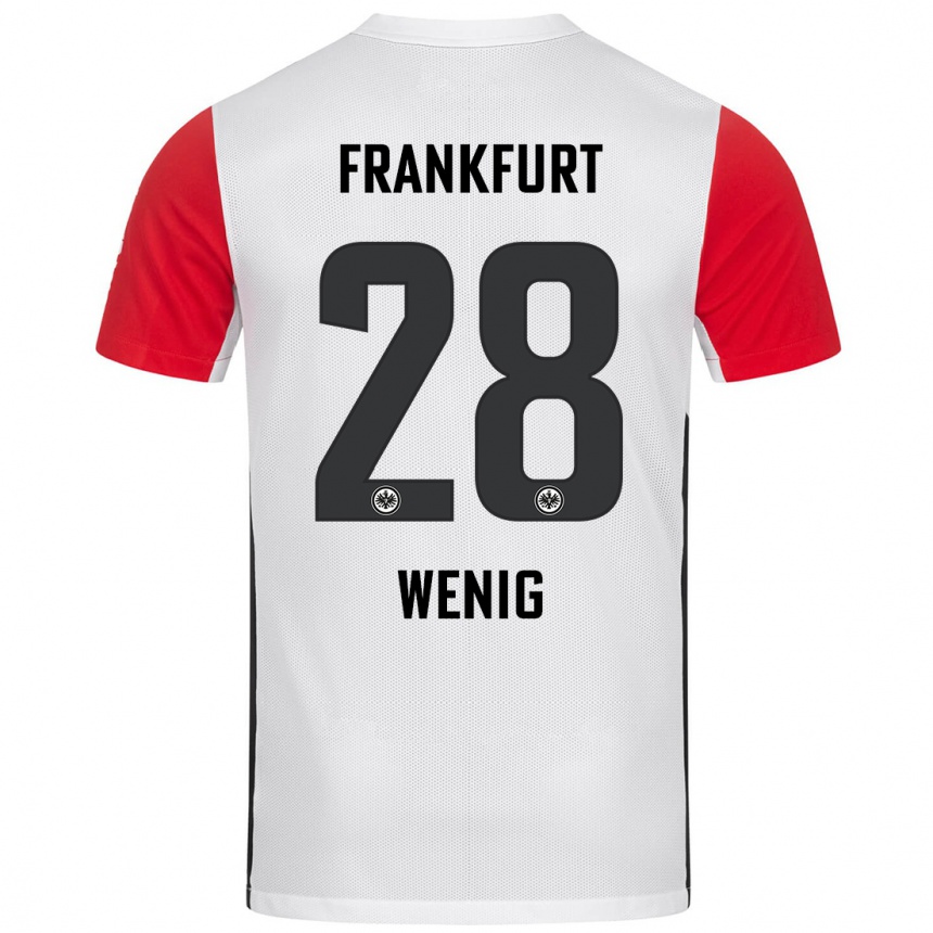 Kids Football Marcel Wenig #28 White Red Home Jersey 2024/25 T-Shirt Uk