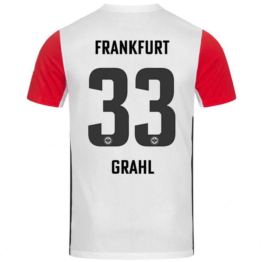 Kids Football Jens Grahl #33 White Red Home Jersey 2024/25 T-Shirt Uk