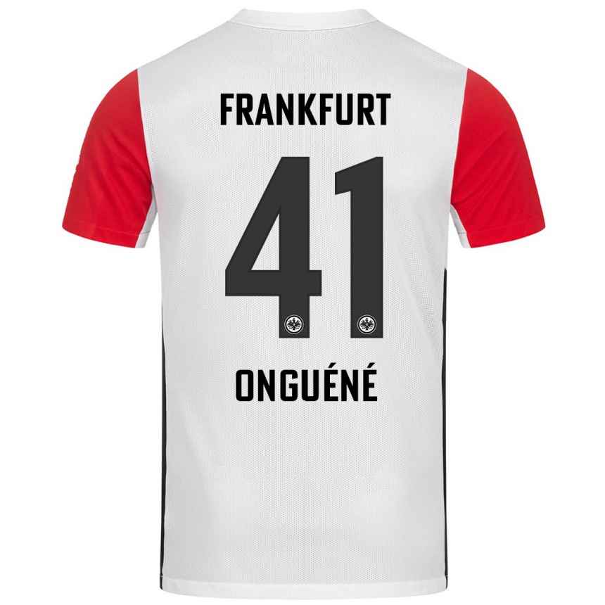 Kids Football Jérôme Onguéné #41 White Red Home Jersey 2024/25 T-Shirt Uk