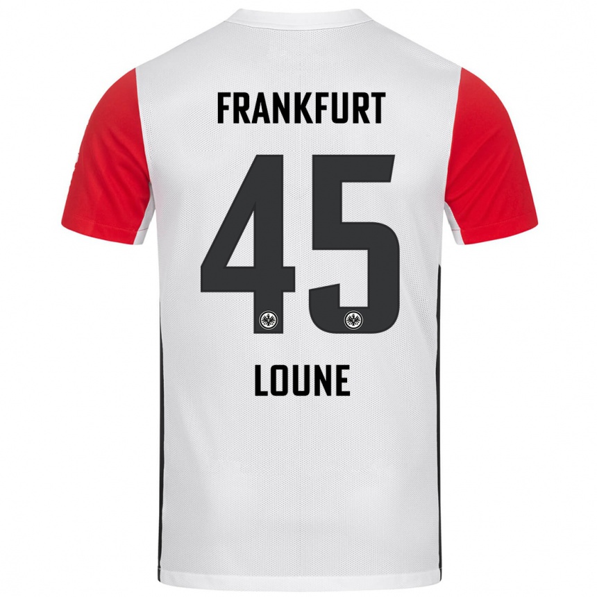 Kids Football Mehdi Loune #45 White Red Home Jersey 2024/25 T-Shirt Uk