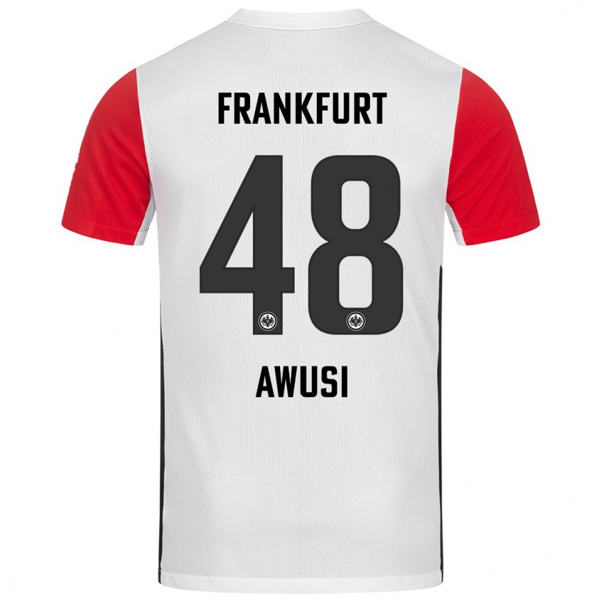 Kids Football Junior Awusi #48 White Red Home Jersey 2024/25 T-Shirt Uk