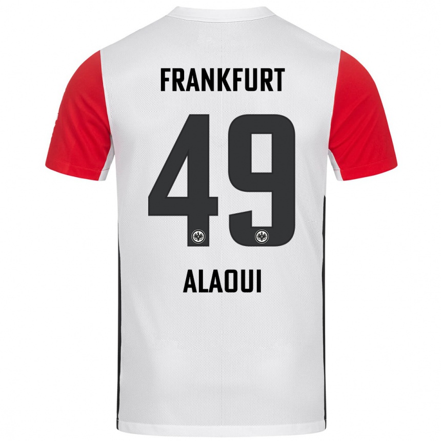 Kids Football Anas Alaoui #49 White Red Home Jersey 2024/25 T-Shirt Uk