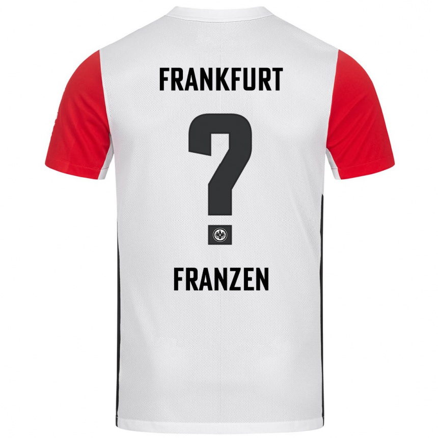 Kids Football Marlon Franzen #0 White Red Home Jersey 2024/25 T-Shirt Uk