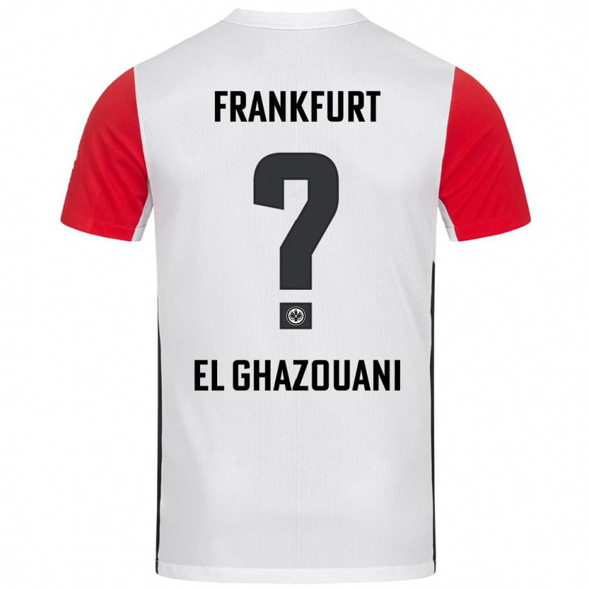 Kids Football Mohamed El Ghazouani #0 White Red Home Jersey 2024/25 T-Shirt Uk