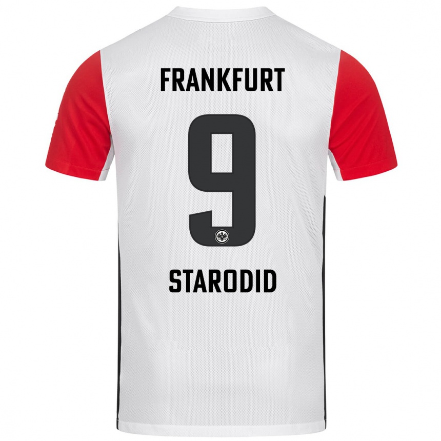 Kids Football Daniel Starodid #9 White Red Home Jersey 2024/25 T-Shirt Uk