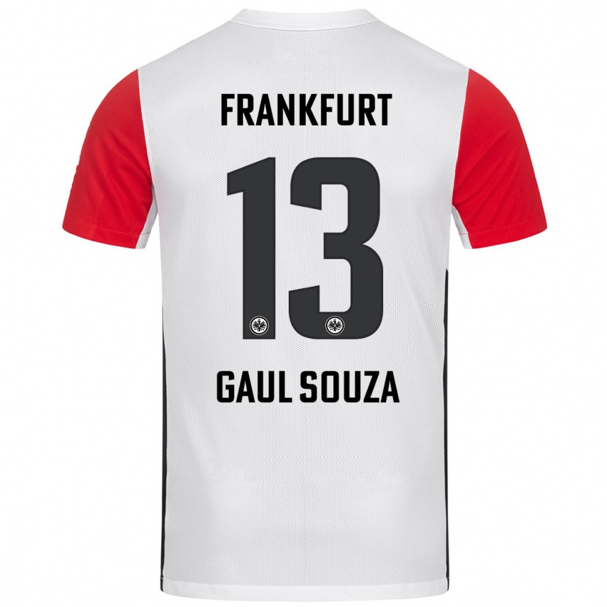 Kids Football Alessandro Gaul Souza #13 White Red Home Jersey 2024/25 T-Shirt Uk