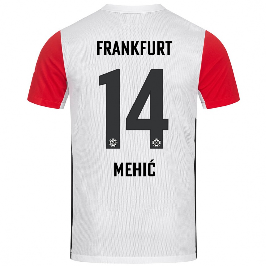 Kids Football Liam Mehić #14 White Red Home Jersey 2024/25 T-Shirt Uk