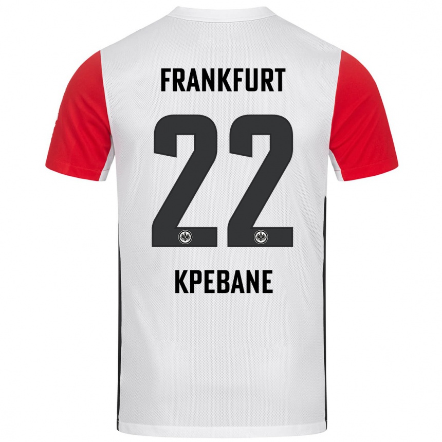 Kids Football Tamiou Kpebane #22 White Red Home Jersey 2024/25 T-Shirt Uk