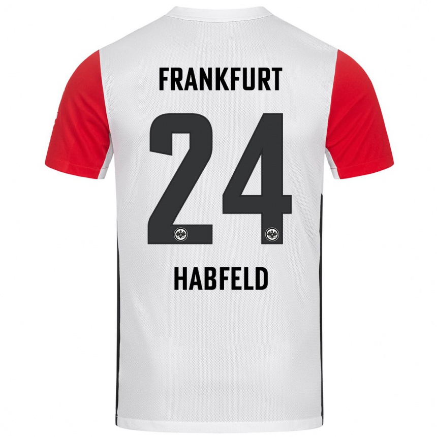 Kids Football Josef Haßfeld #24 White Red Home Jersey 2024/25 T-Shirt Uk