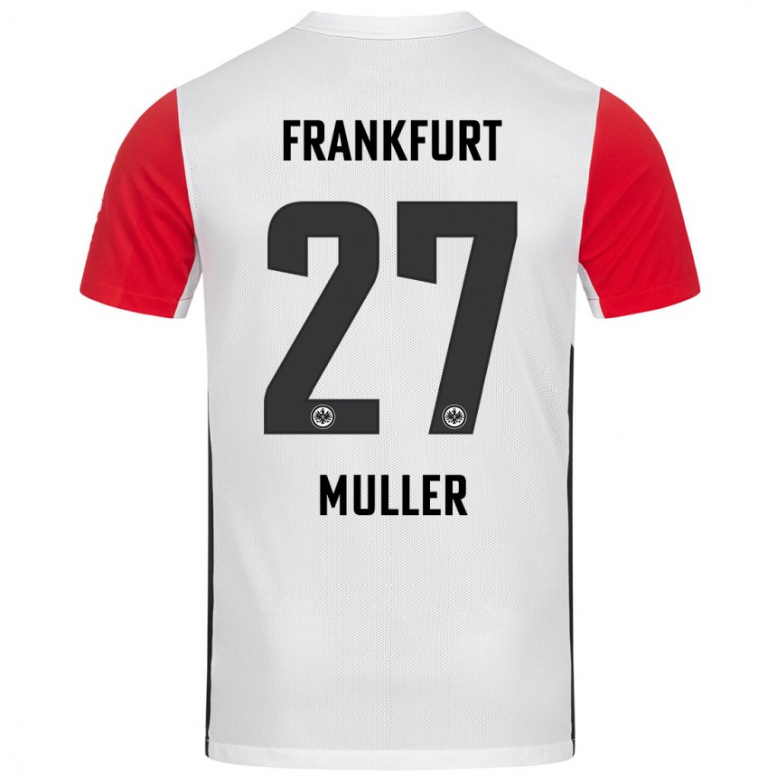 Kids Football Mark Müller #27 White Red Home Jersey 2024/25 T-Shirt Uk