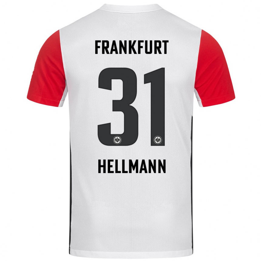 Kids Football Melvin Hellmann #31 White Red Home Jersey 2024/25 T-Shirt Uk