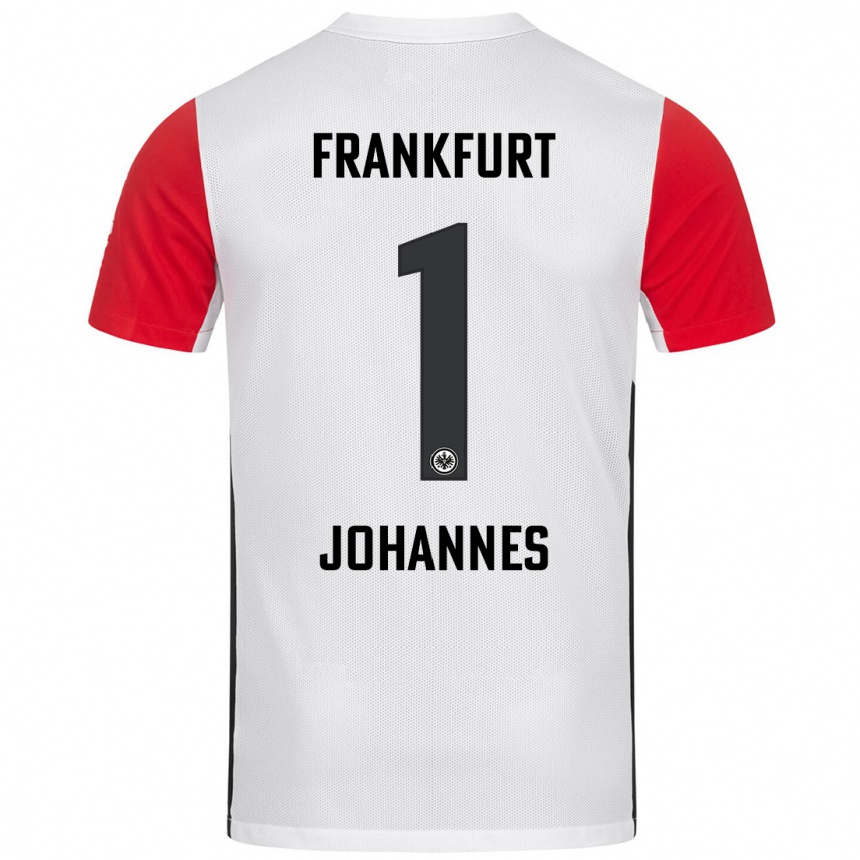 Kids Football Stina Johannes #1 White Red Home Jersey 2024/25 T-Shirt Uk