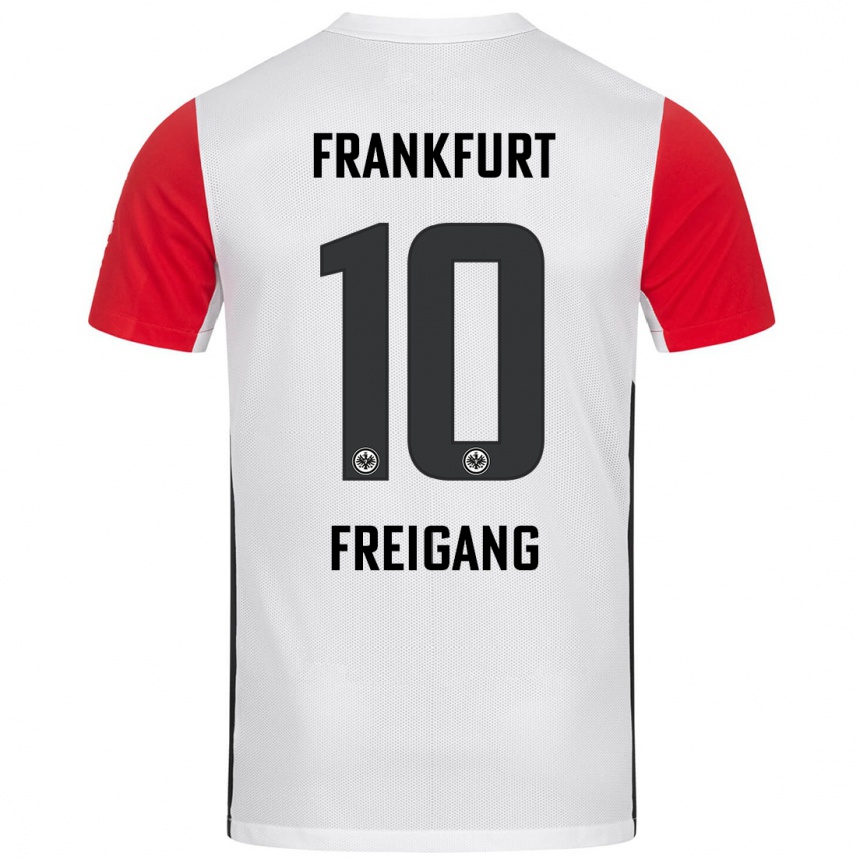 Kids Football Laura Freigang #10 White Red Home Jersey 2024/25 T-Shirt Uk