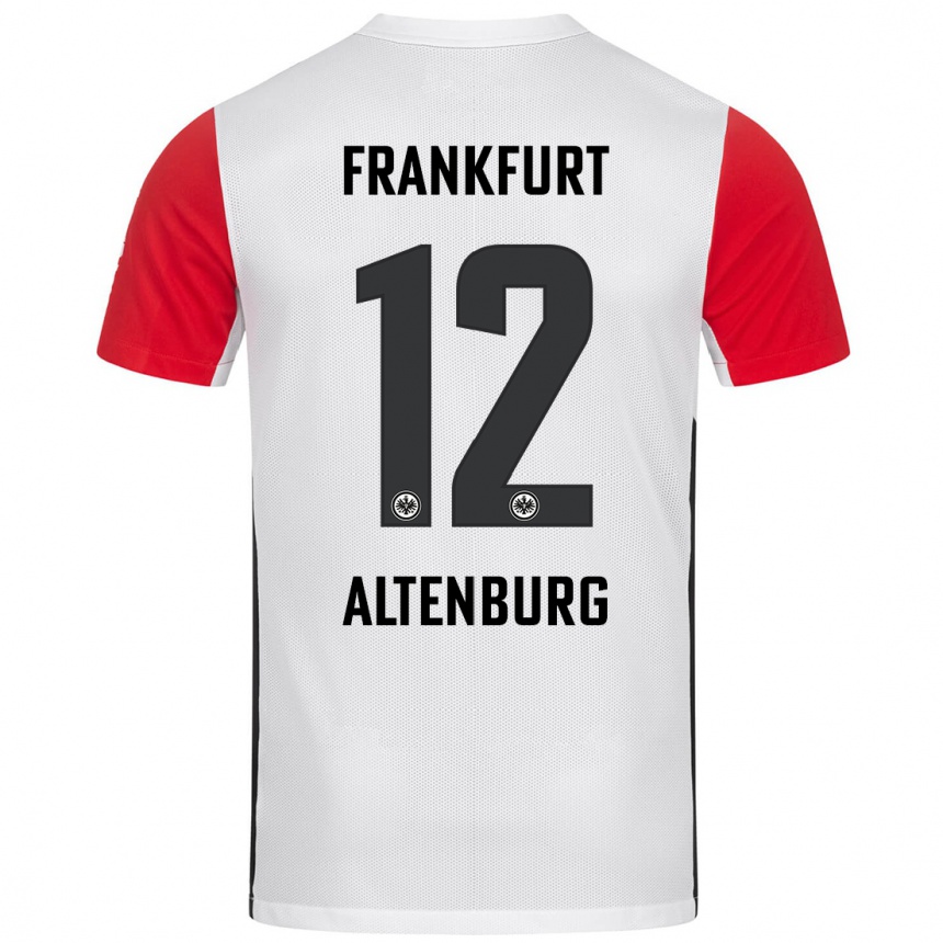 Kids Football Lina Altenburg #12 White Red Home Jersey 2024/25 T-Shirt Uk