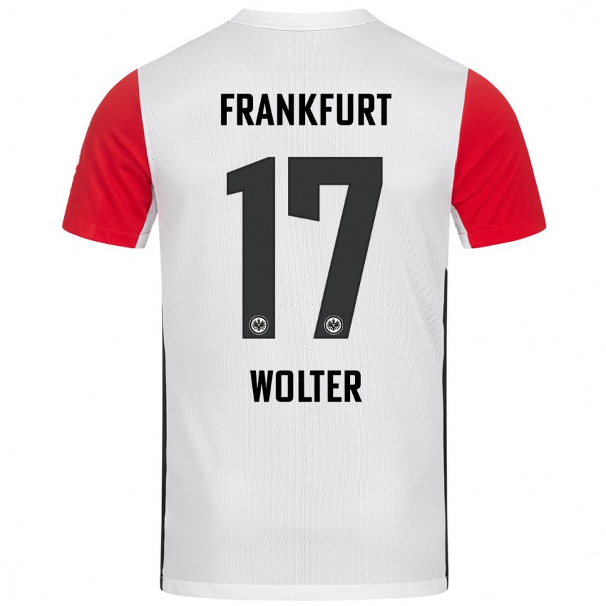 Kids Football Pia-Sophie Wolter #17 White Red Home Jersey 2024/25 T-Shirt Uk