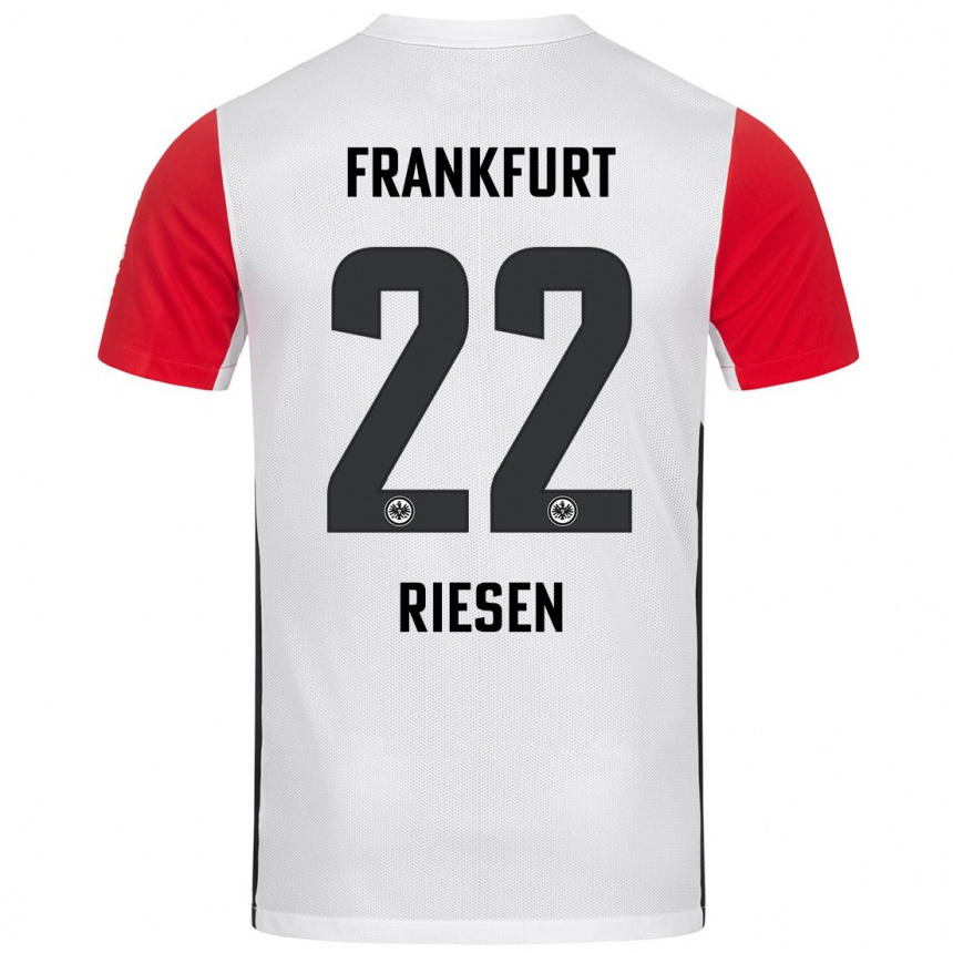 Kids Football Nadine Riesen #22 White Red Home Jersey 2024/25 T-Shirt Uk