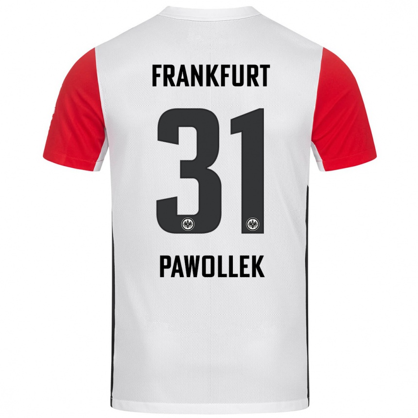 Kids Football Tanja Pawollek #31 White Red Home Jersey 2024/25 T-Shirt Uk