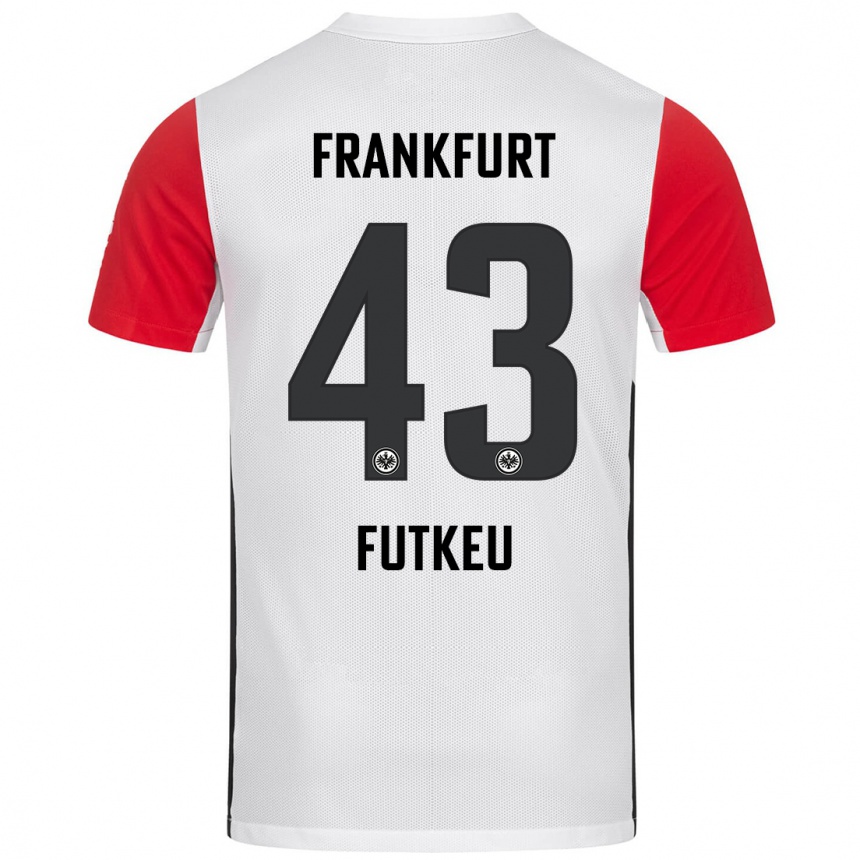 Kids Football Noel Futkeu #43 White Red Home Jersey 2024/25 T-Shirt Uk