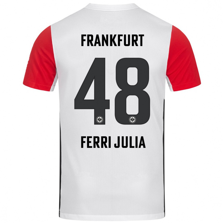 Kids Football Nacho Ferri #48 White Red Home Jersey 2024/25 T-Shirt Uk