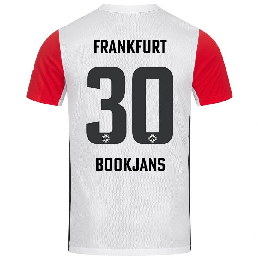 Kids Football Jakob Bookjans #30 White Red Home Jersey 2024/25 T-Shirt Uk