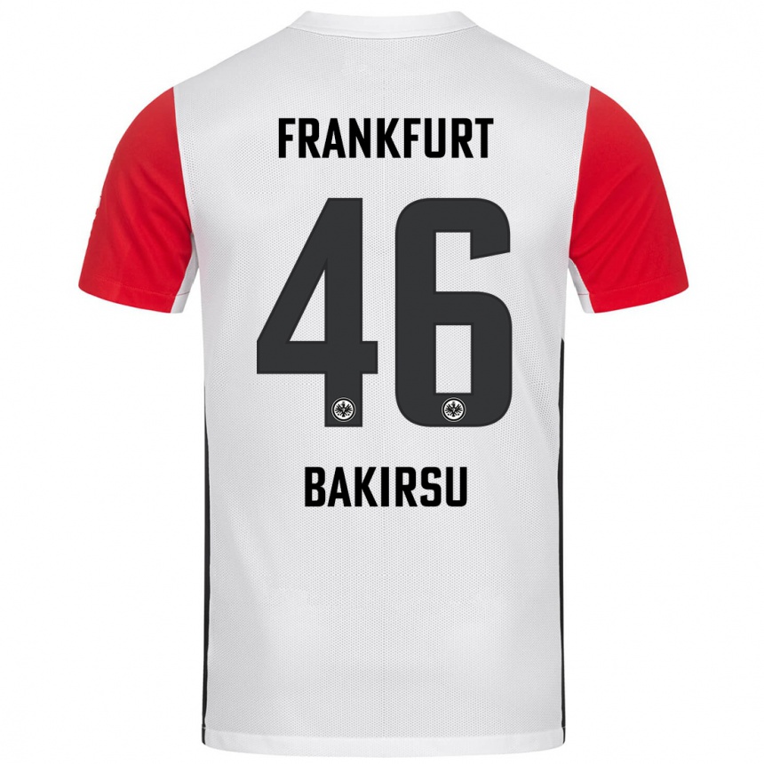 Kids Football Hüseyin Bakirsu #46 White Red Home Jersey 2024/25 T-Shirt Uk