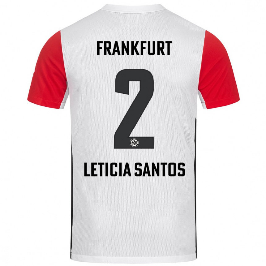 Kids Football Letícia Santos De Oliveira #2 White Red Home Jersey 2024/25 T-Shirt Uk