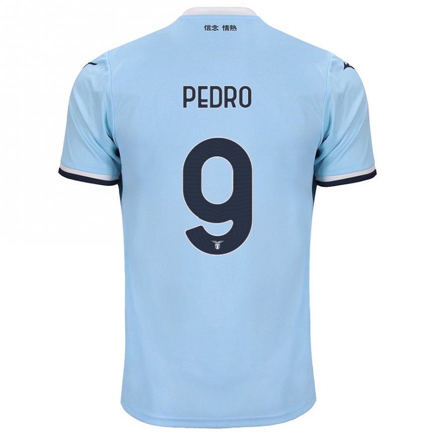 Kids Football Pedro #9 Blue Home Jersey 2024/25 T-Shirt Uk