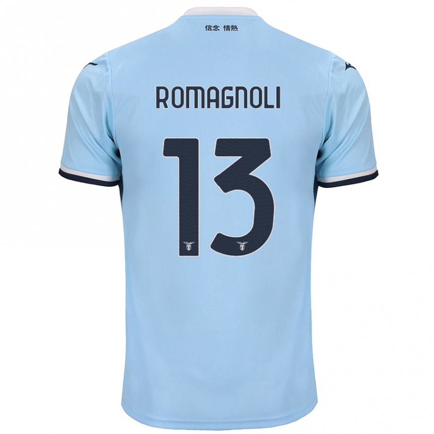 Kids Football Alessio Romagnoli #13 Blue Home Jersey 2024/25 T-Shirt Uk