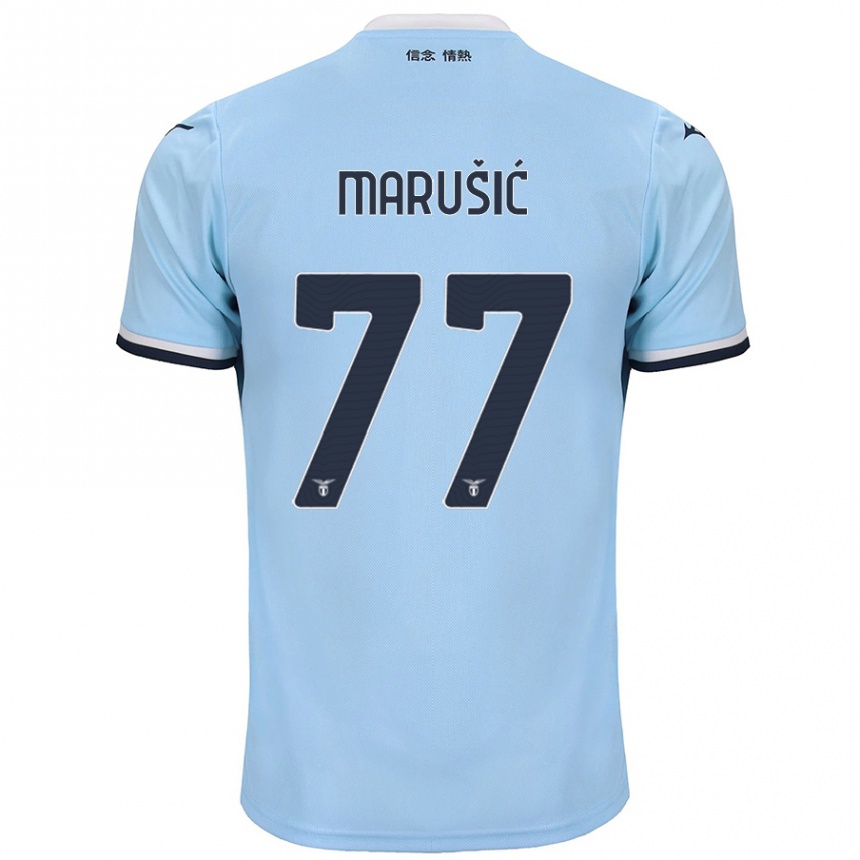 Kids Football Adam Marusic #77 Blue Home Jersey 2024/25 T-Shirt Uk