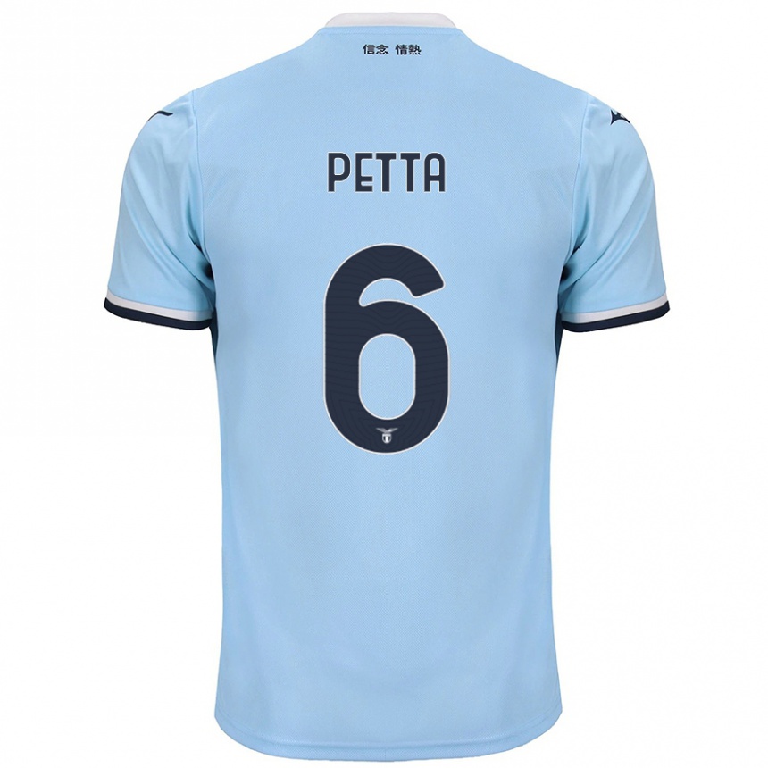 Kids Football Andrea Petta #6 Blue Home Jersey 2024/25 T-Shirt Uk